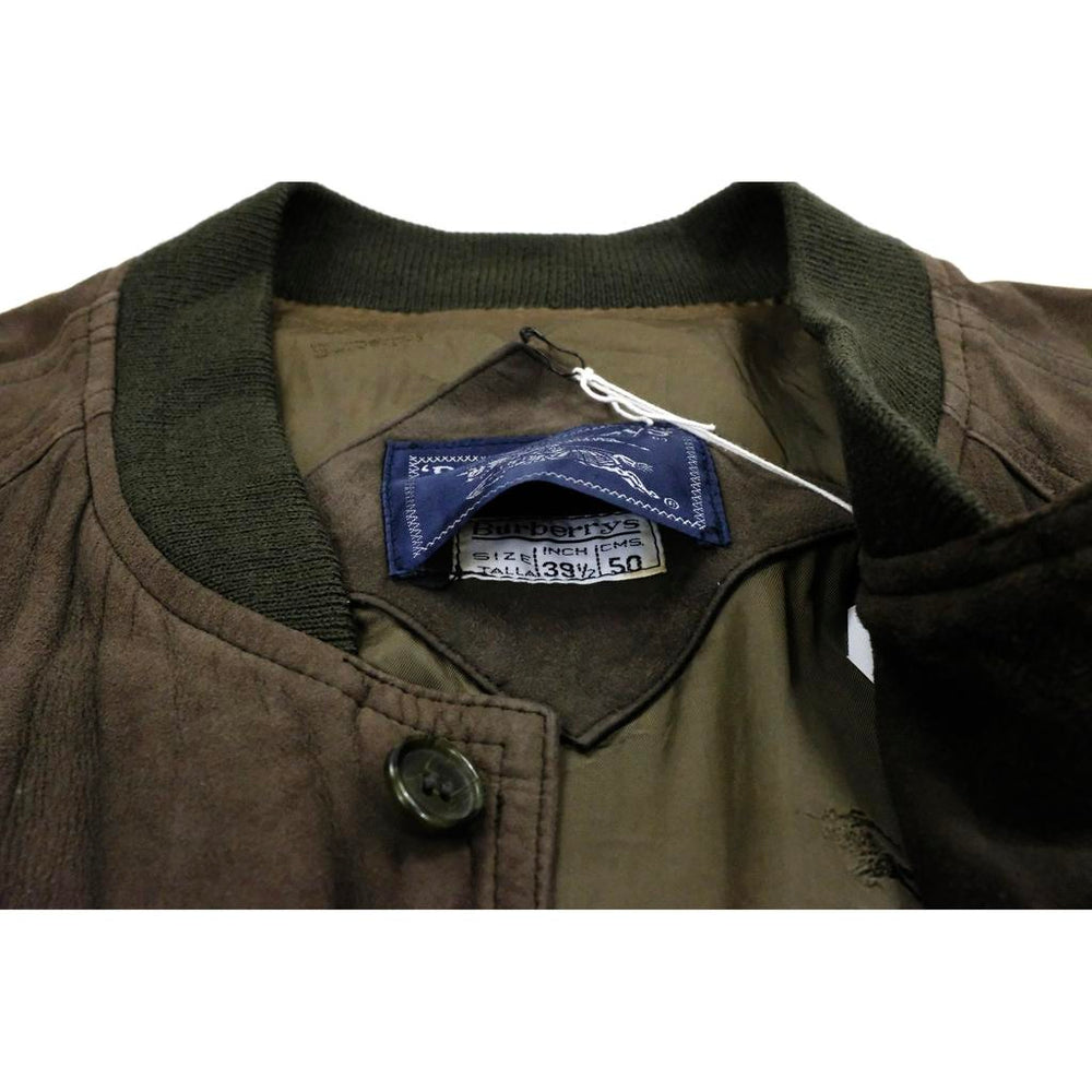 Vintage Burberry Suede Bomber Jacket