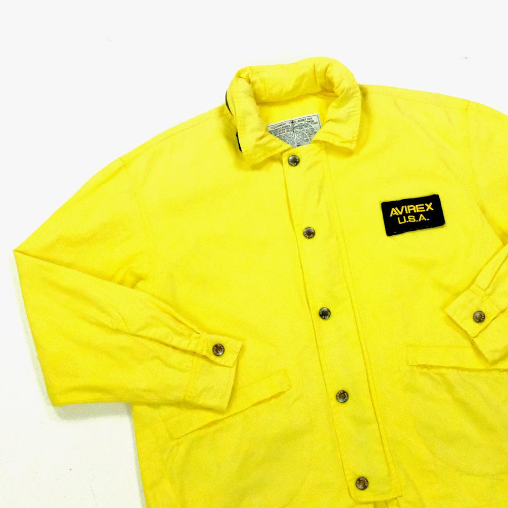 Avirex yellow collared jacket with zip in hood