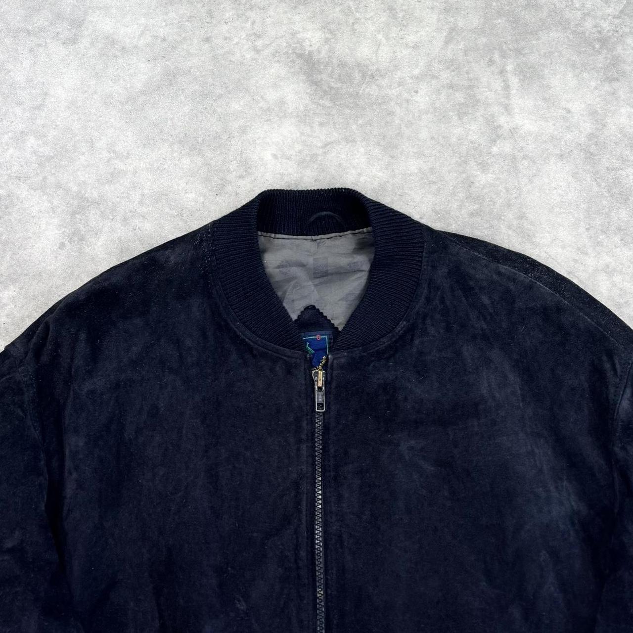 Vintage suede leather bomber jacket