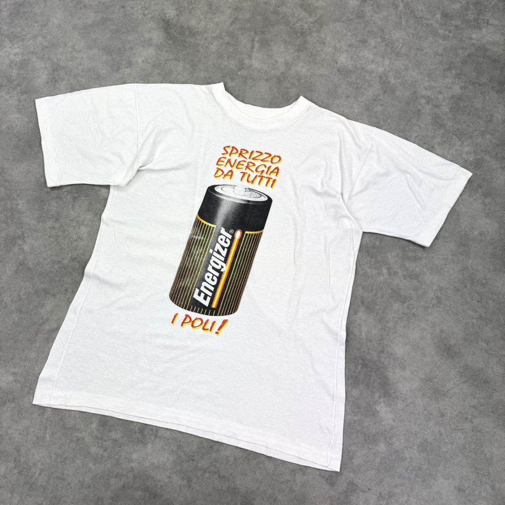 Vintage 90s Energizer battery print t-shirt