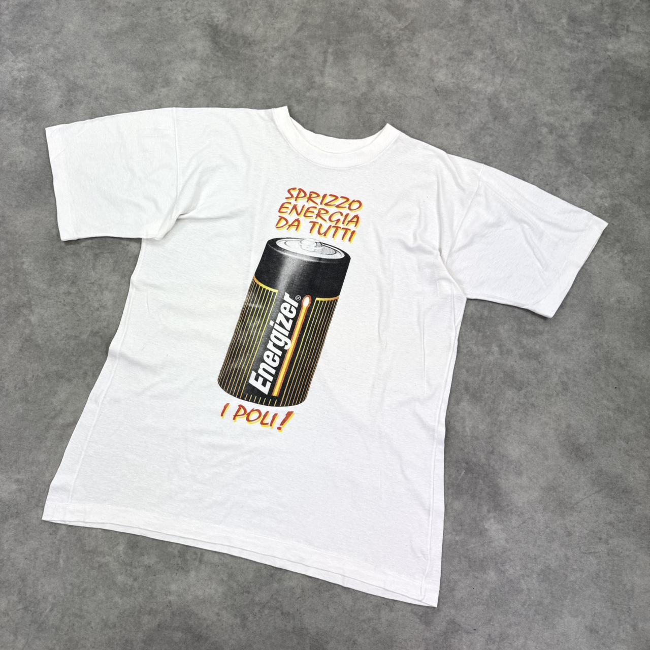 Vintage 90s Energizer battery print t-shirt