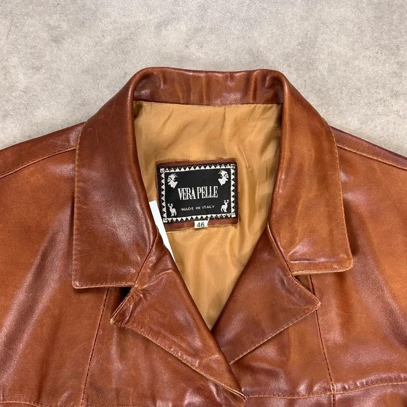 Brown leather jacket