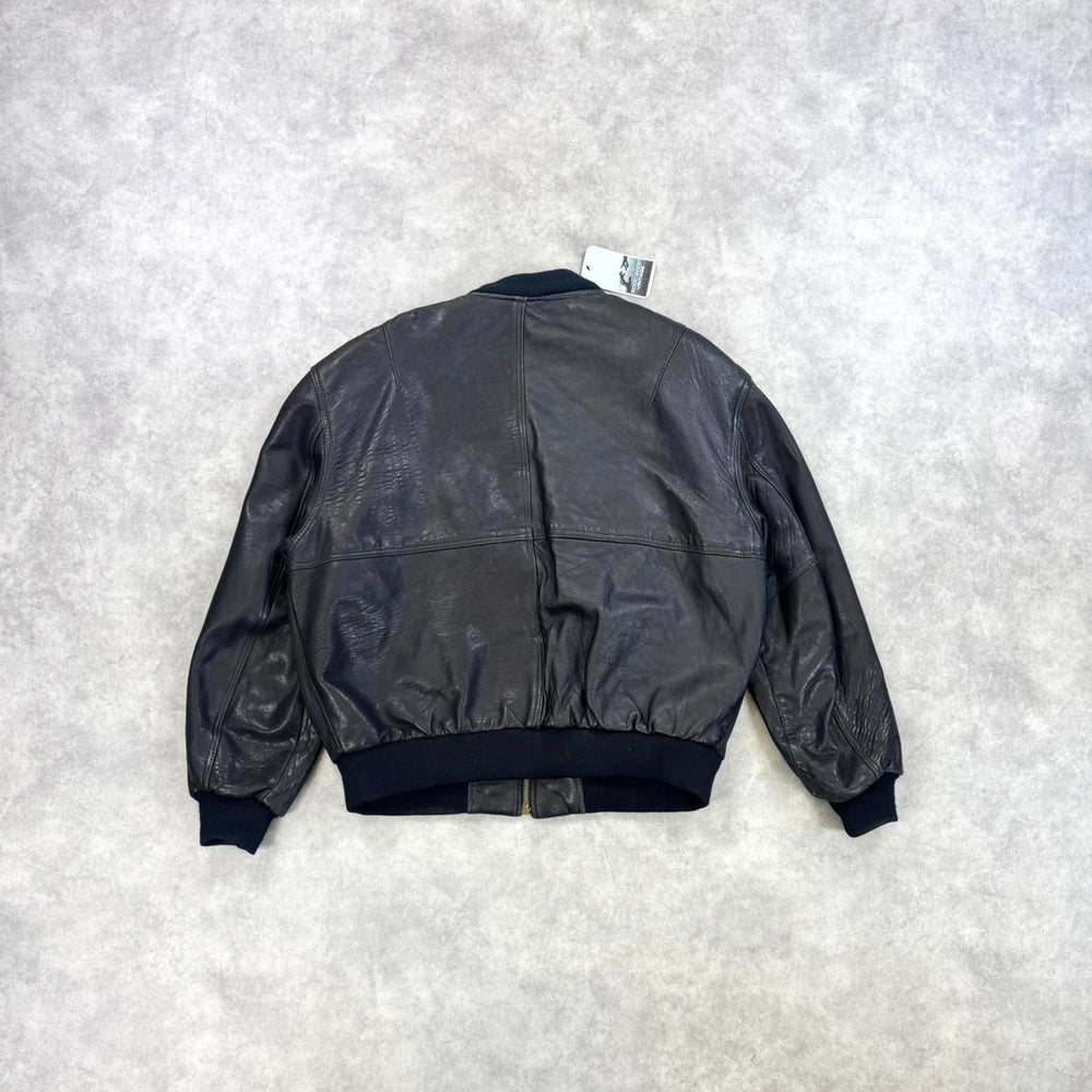 Vintage leather bomber jacket