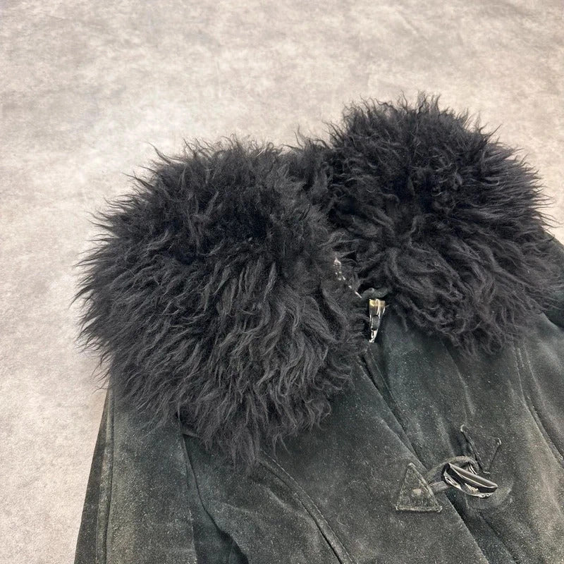 Suede shearling coat