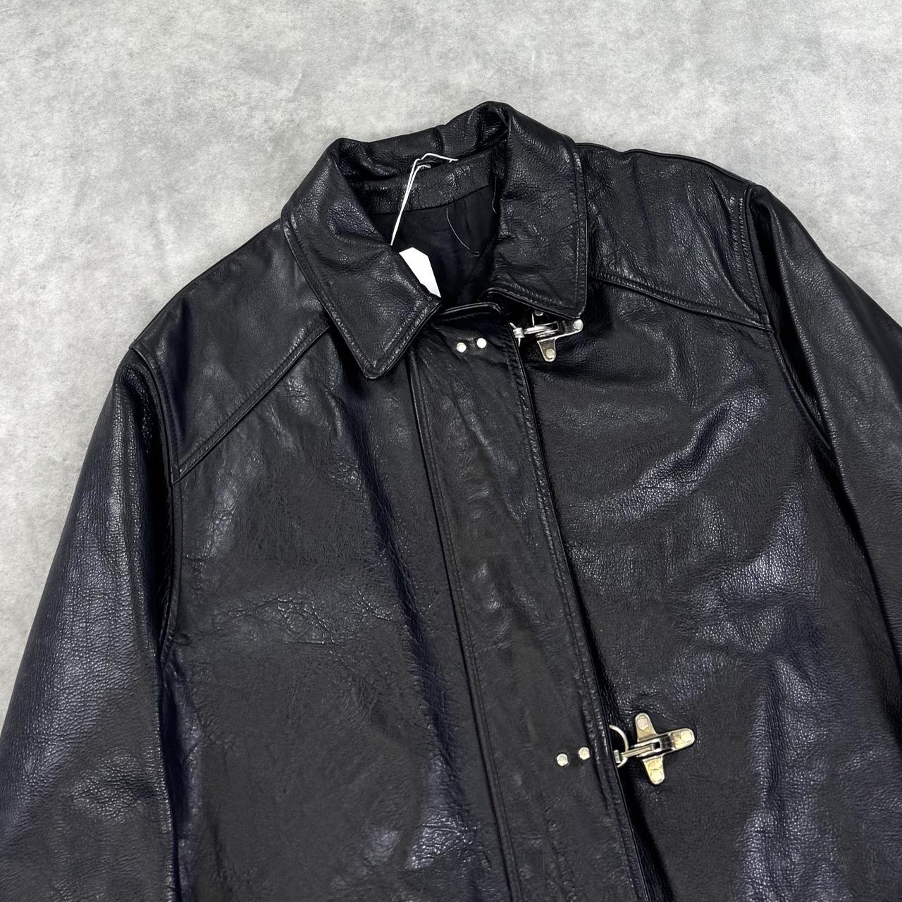 Vintage 90s Leather fireman’s clip coat