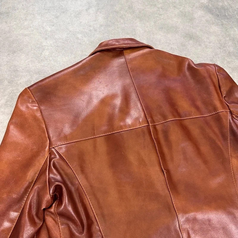 Brown leather jacket