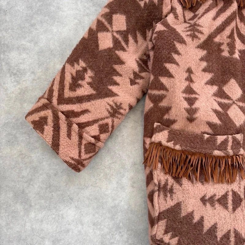 Vintage Aztec print wool coat