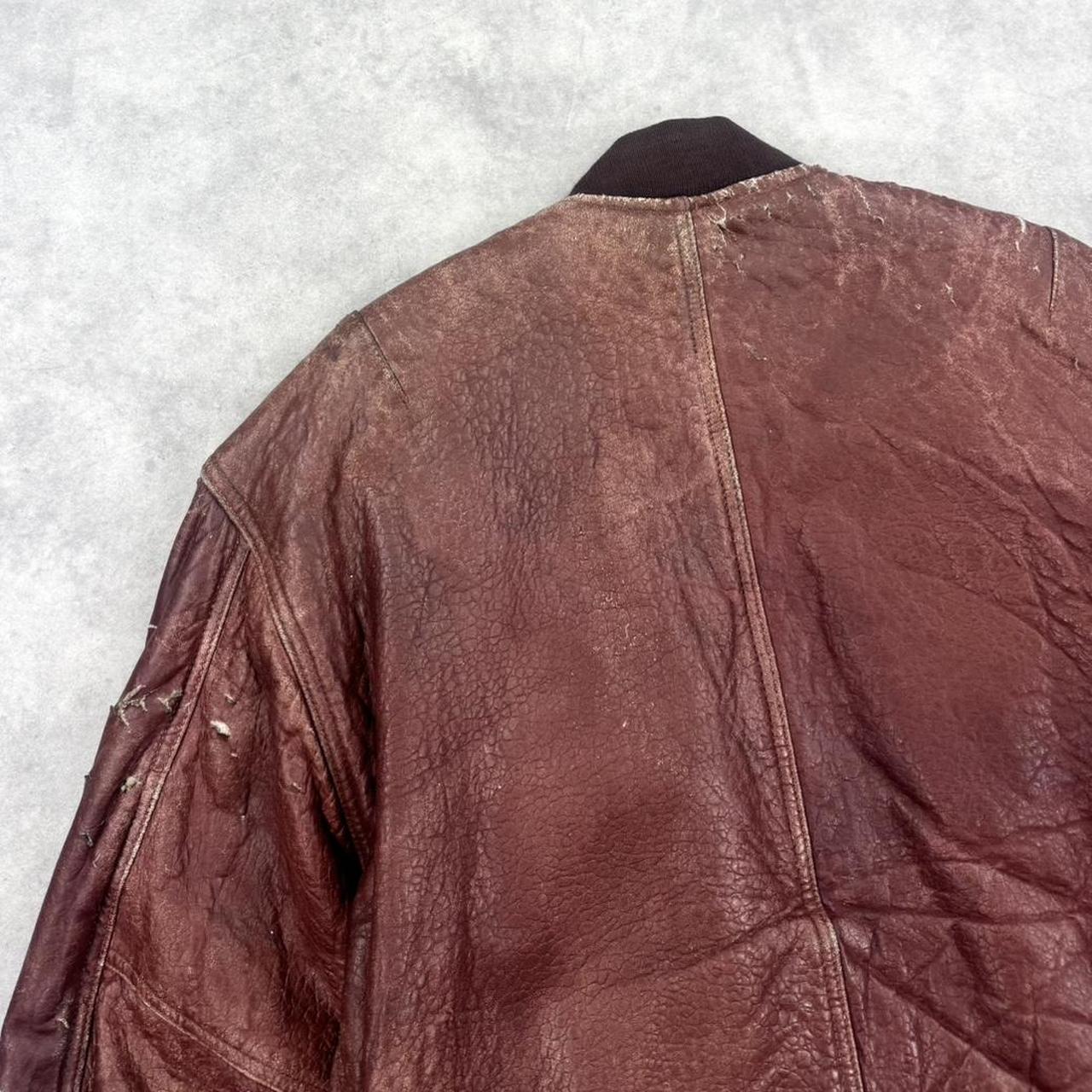 Vintage 80s leather bomber jacket
