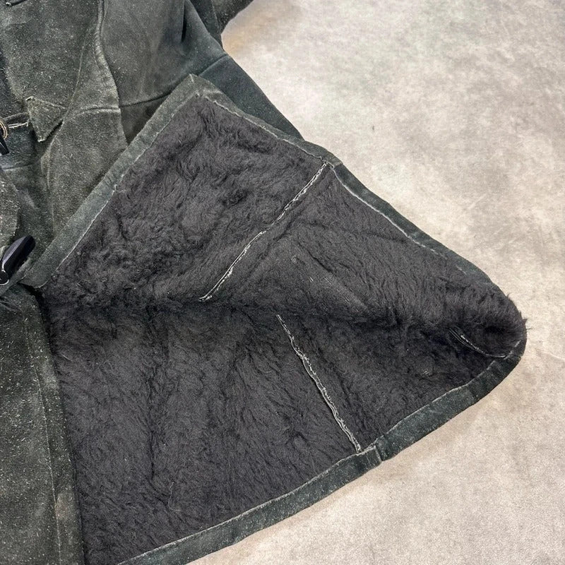 Suede shearling coat