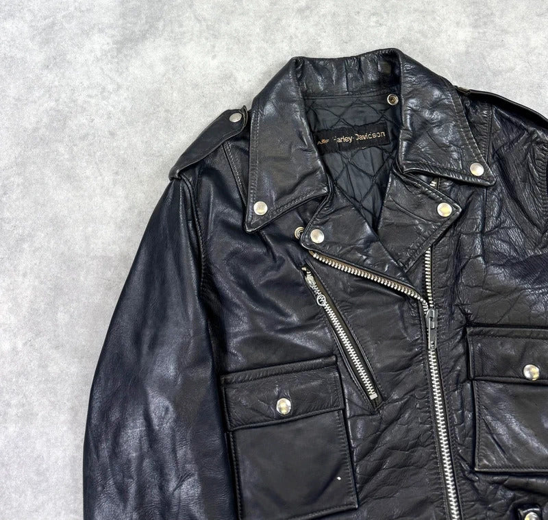 Vintage Harley Davidson leather biker jacket
