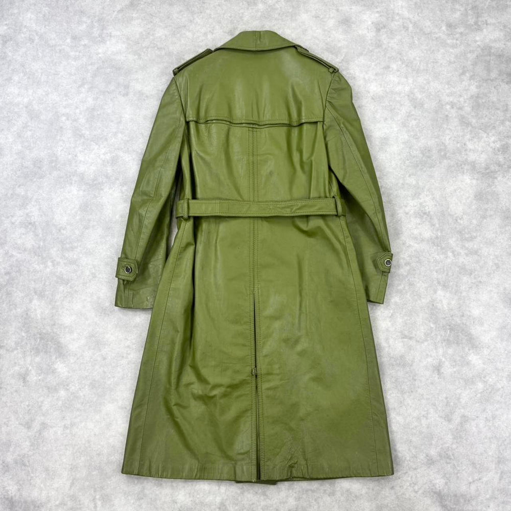 Vintage 70s leather double breasted trench coat