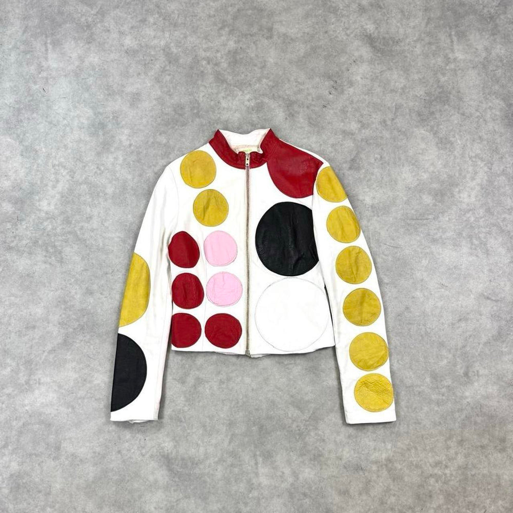 2000s polka dot leather jacket