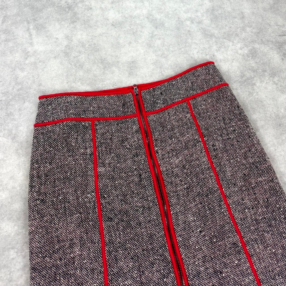 Vintage Moschino tweed zip front skirt