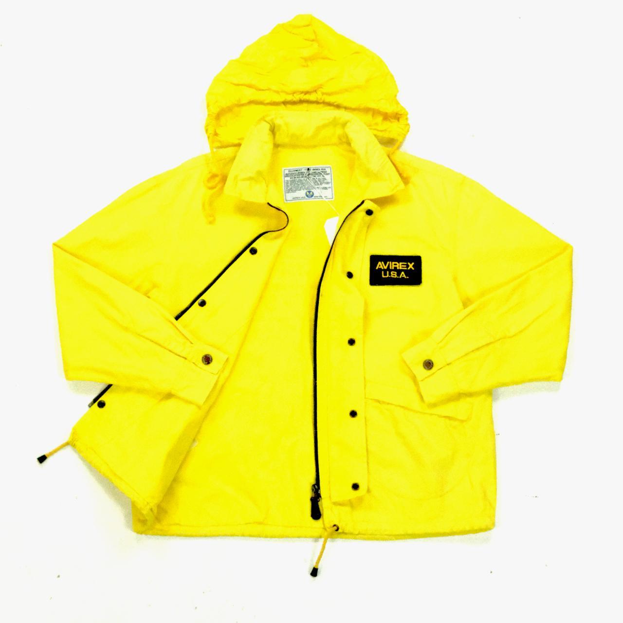 Avirex yellow collared jacket with zip in hood