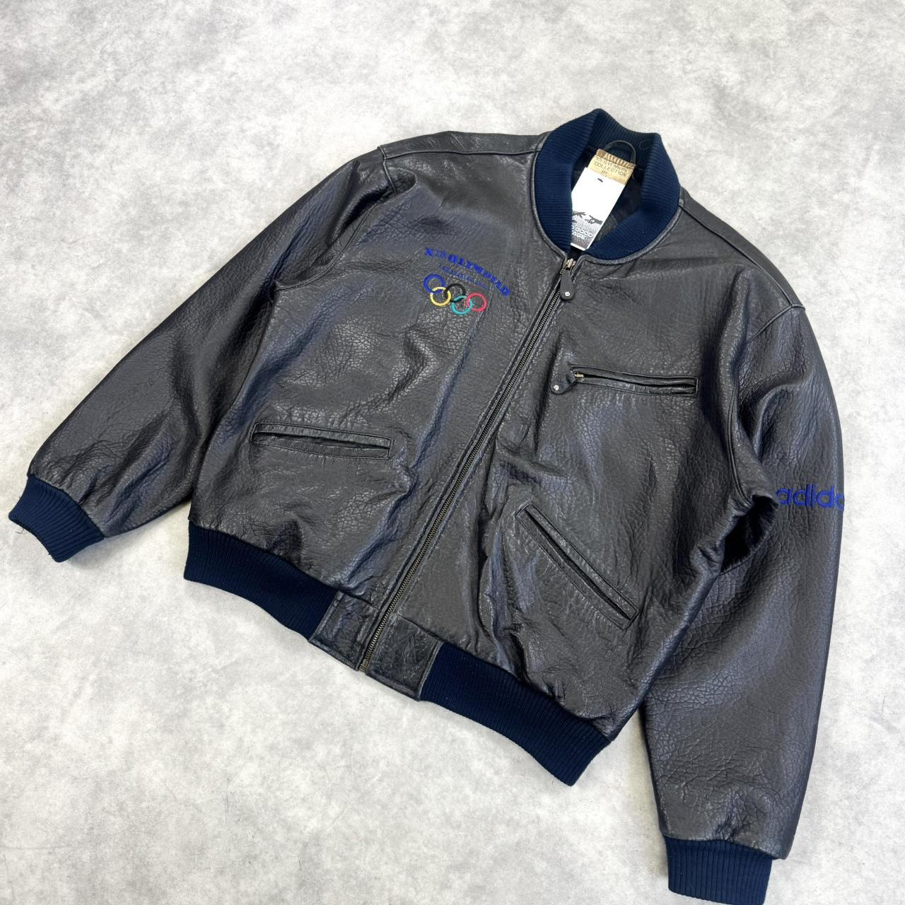 Vintage Adidas Olympics leather jacket