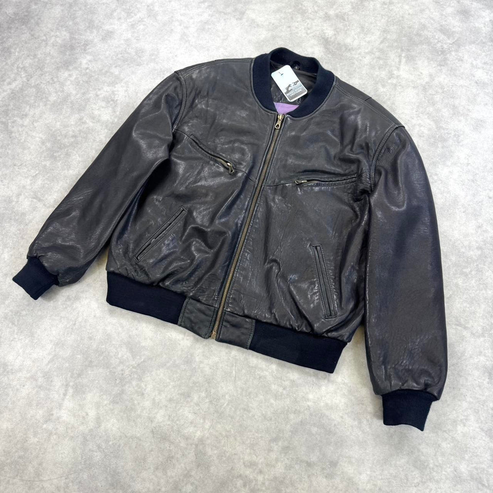Vintage leather bomber jacket