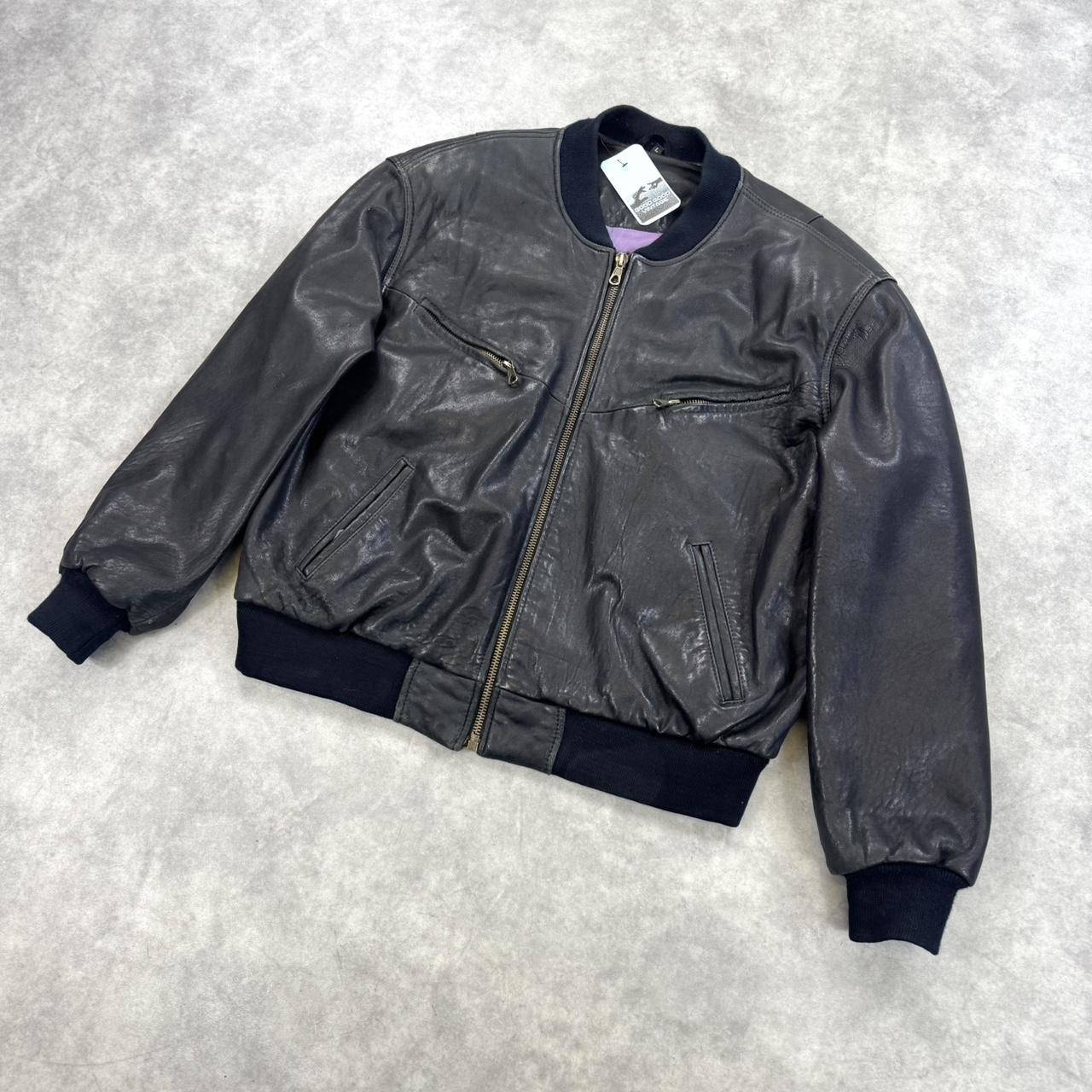 Vintage leather bomber jacket