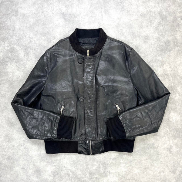 Vintage leather bomber jacket