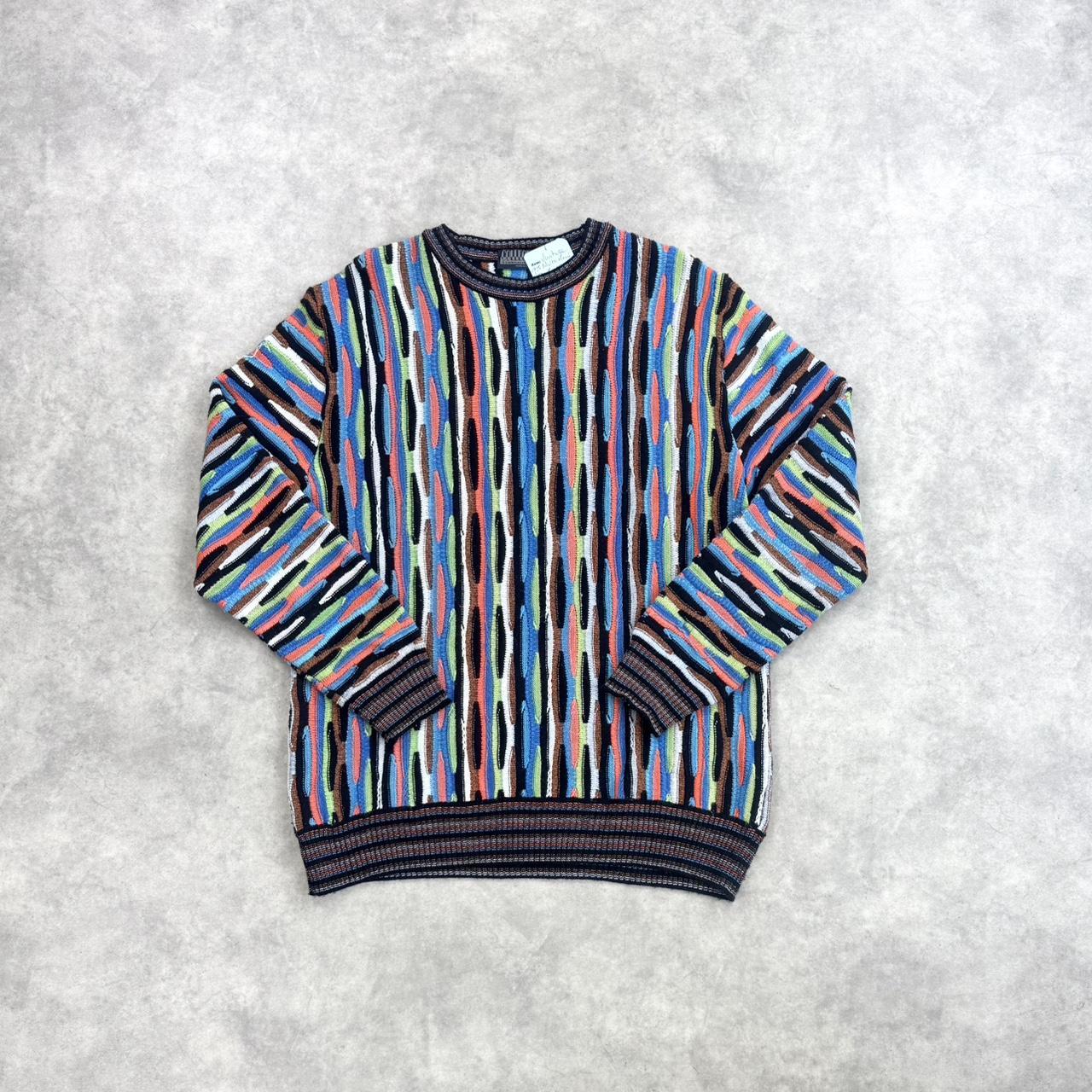 Vintage 3D abstract knit jumper
