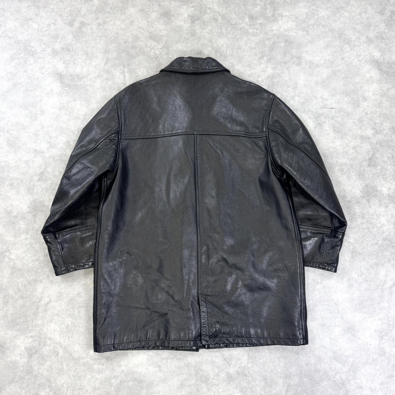 Vintage 90s Leather fireman’s clip coat