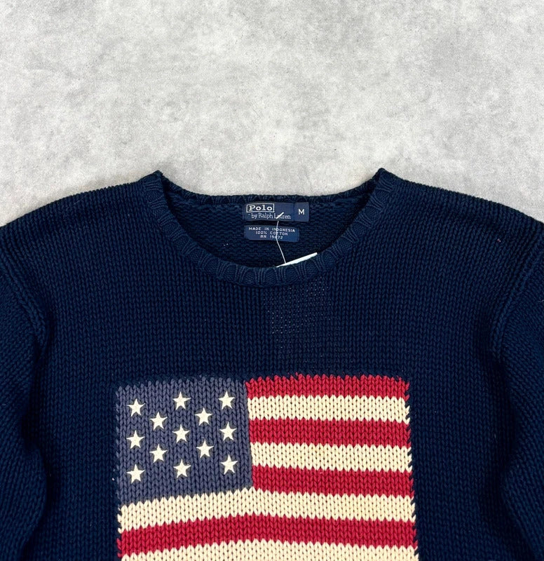 Vintage Polo Ralph Lauren flag knit jumper