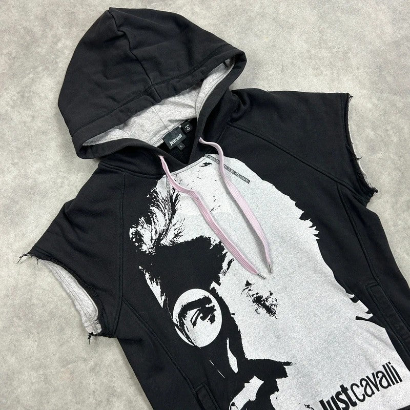 Cavalli Print Sleeveless Hoodie