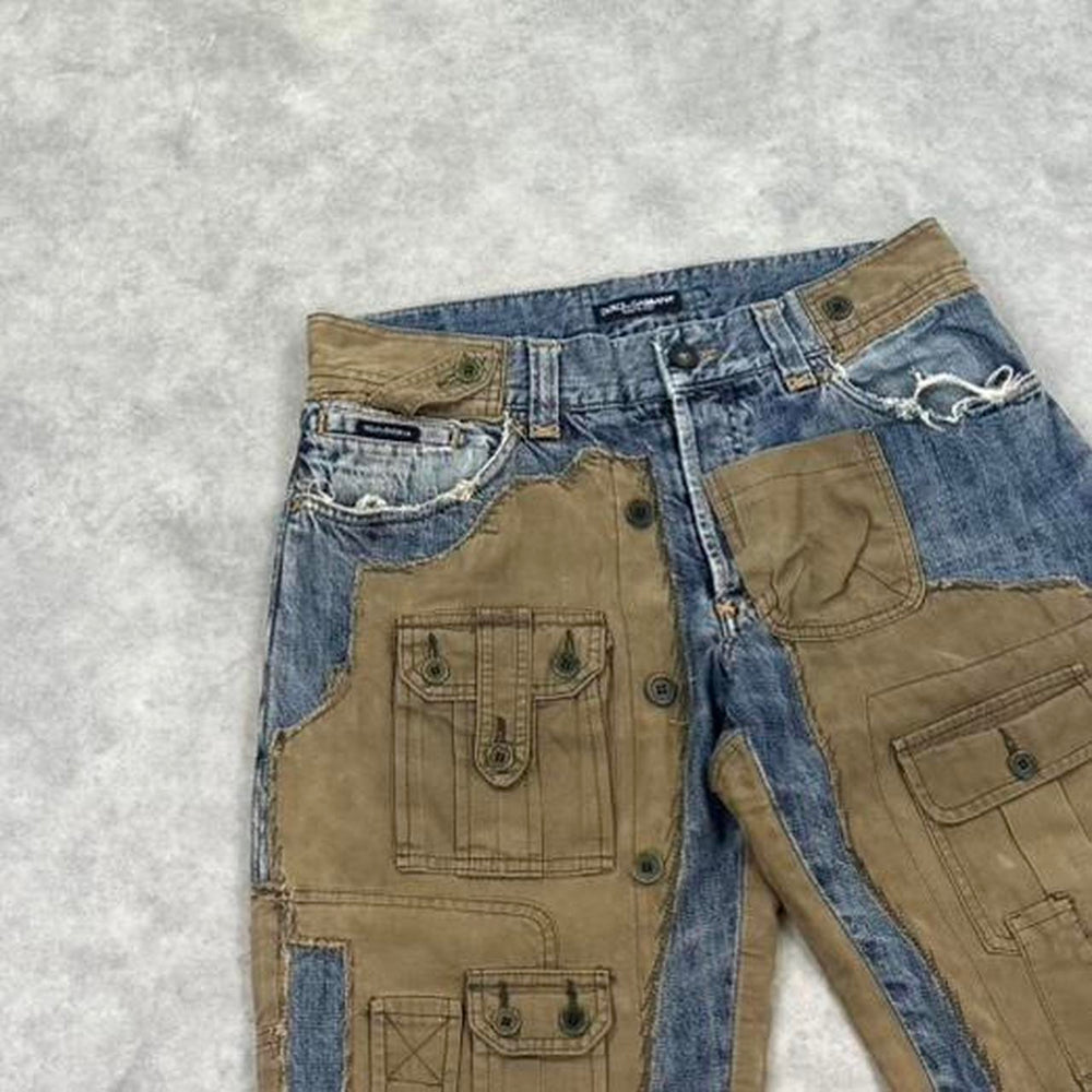 Dolce & Gabbana A/W 2005 multi pocket hybrid cargo jeans