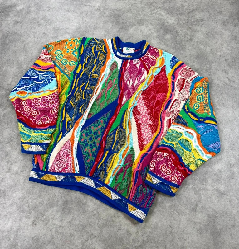 Vintage 90s Coogi 3D abstract knit jumper