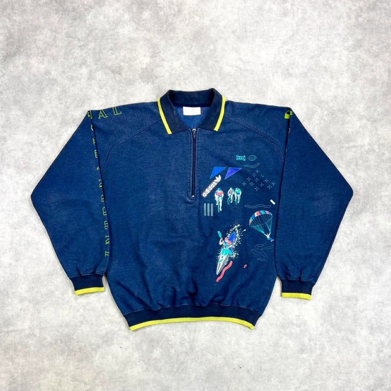 Vintage 80s Adidas print jumper