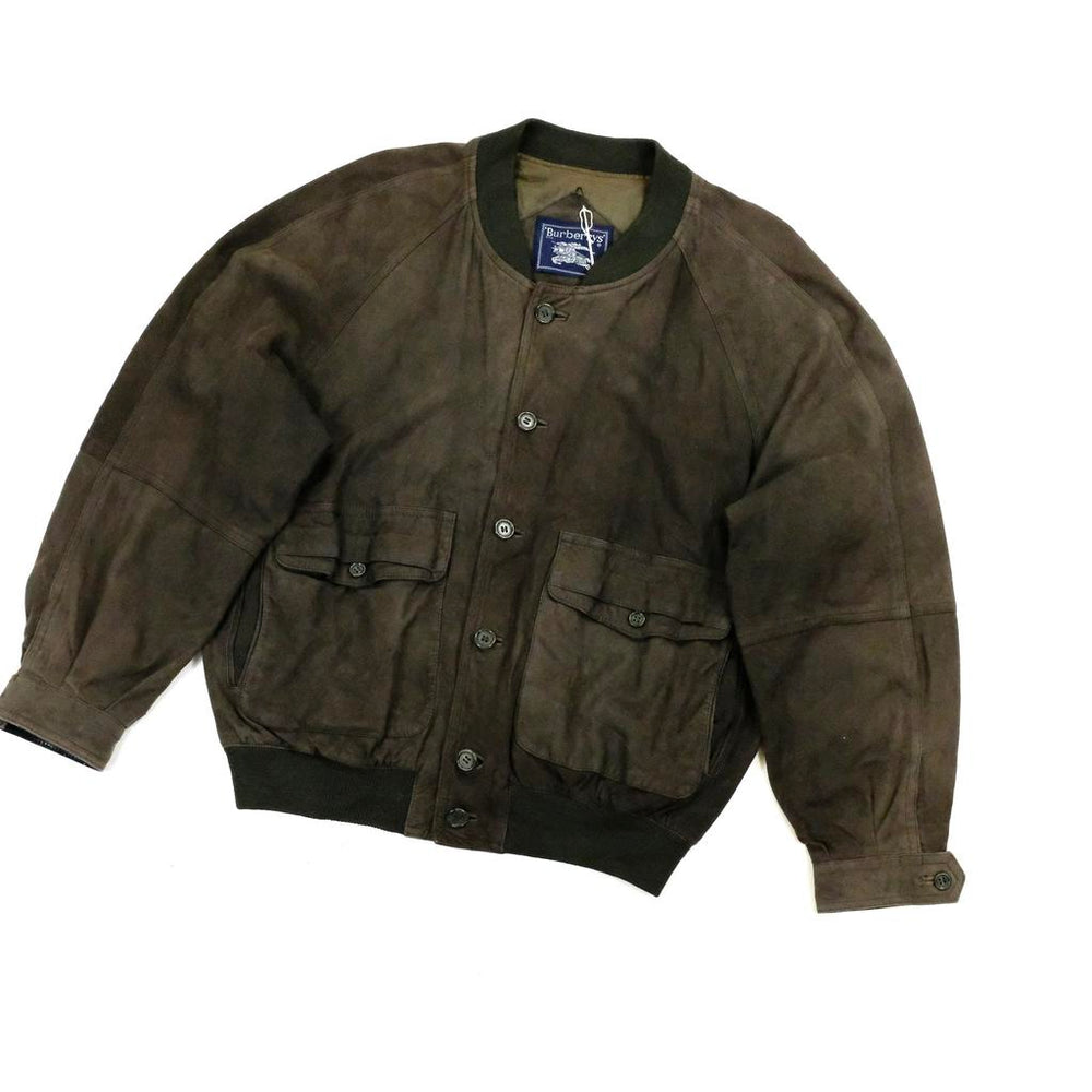 Vintage Burberry Suede Bomber Jacket