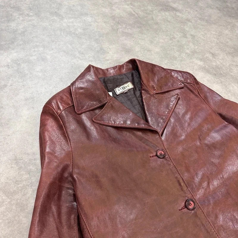 Vintage 2000s leather coat