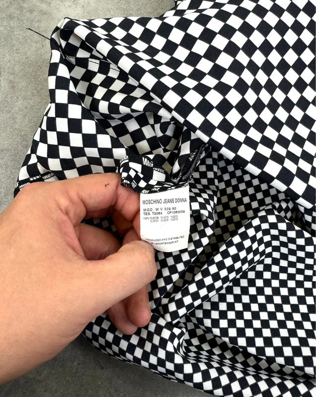 Vintage Moschino check board print dress