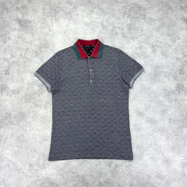 Vintage Gucci monogram print polo shirt
