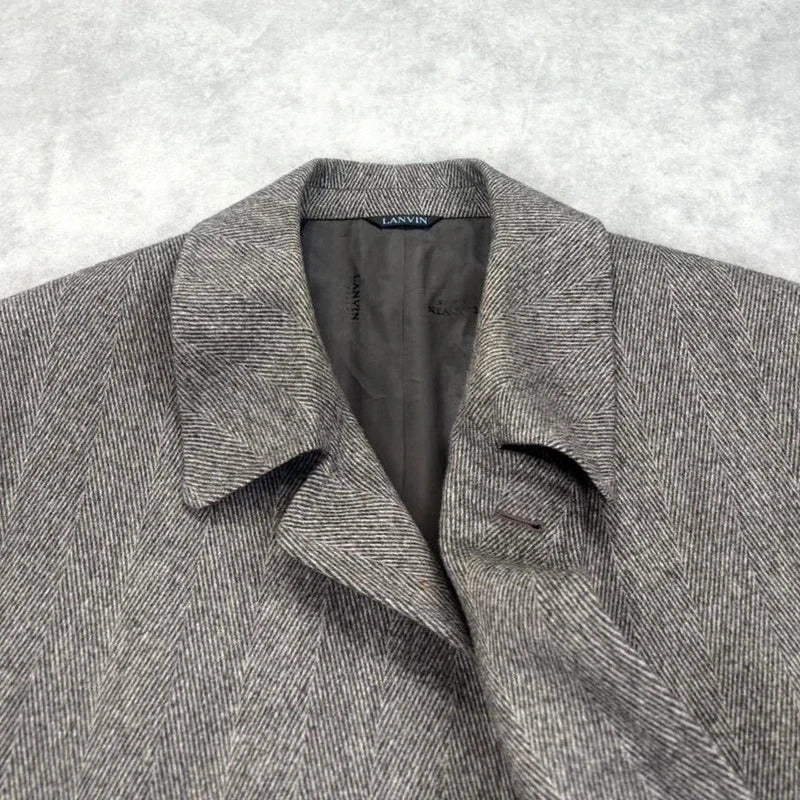 Vintage Lanvin herringbone tweed coat
