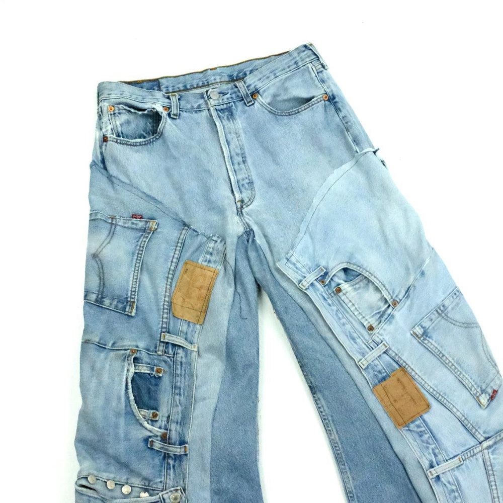 Vintage Levis re-work patchwork jeans