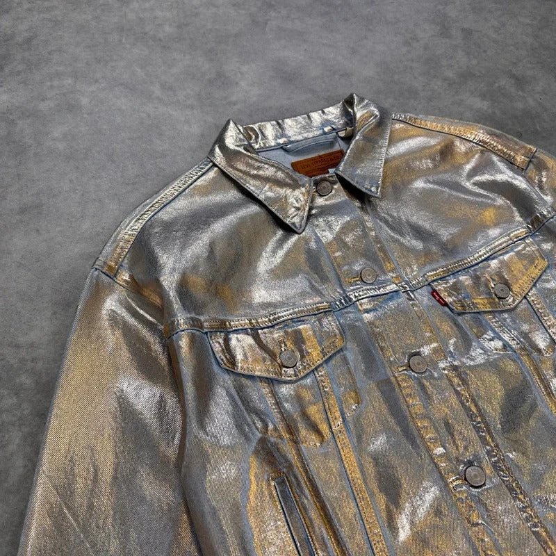 Levi's silver painted jacket