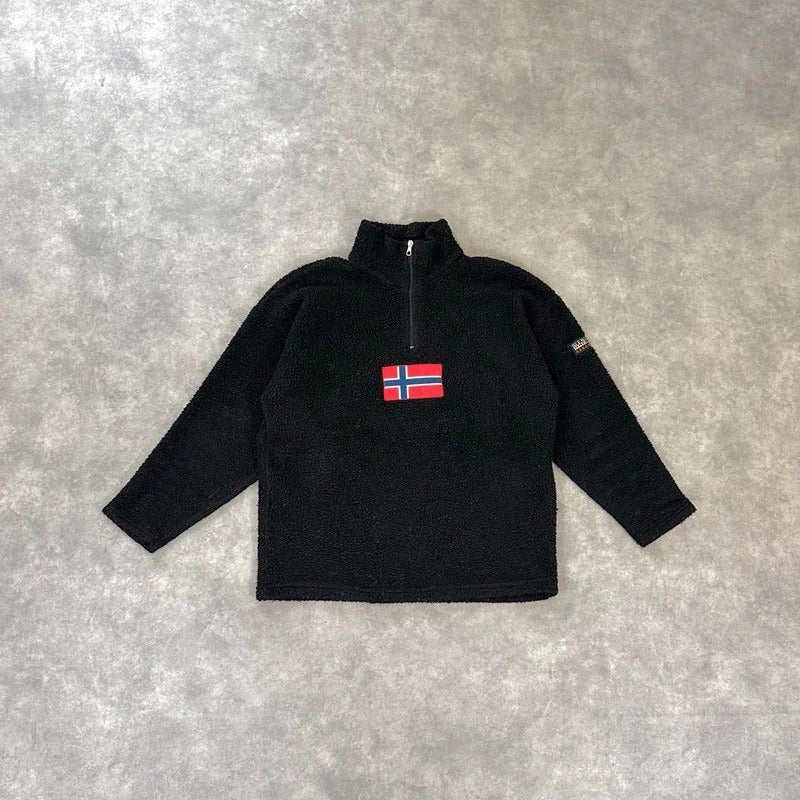 Napapijri quarter zip Sherpa fleece