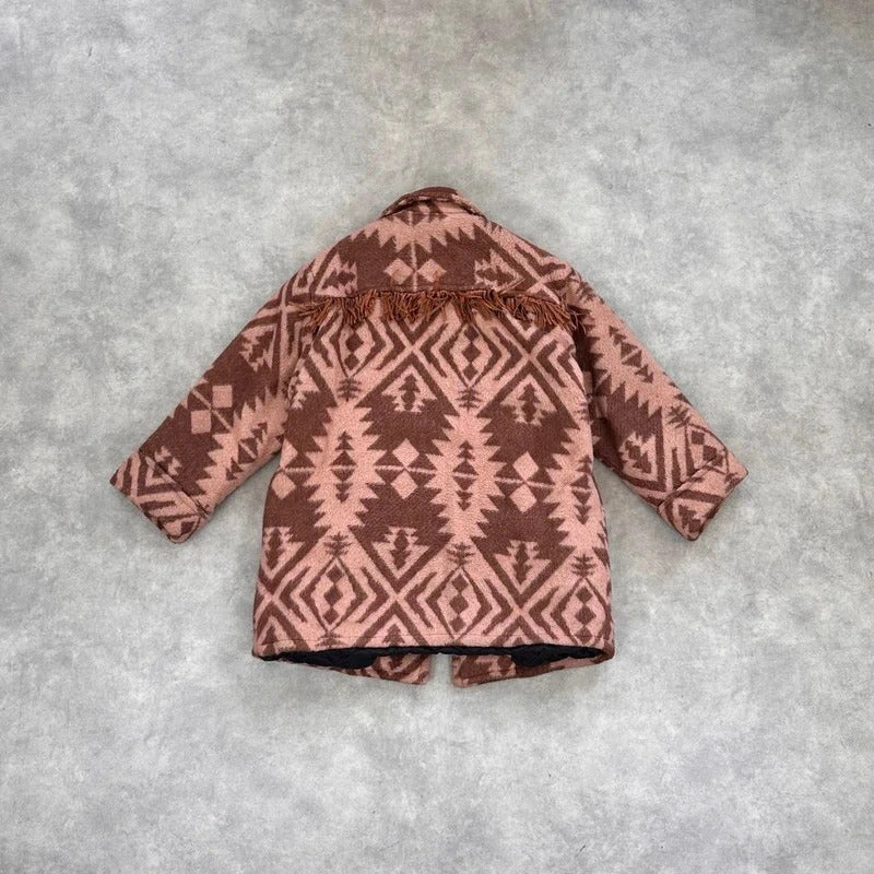 Vintage Aztec print wool coat