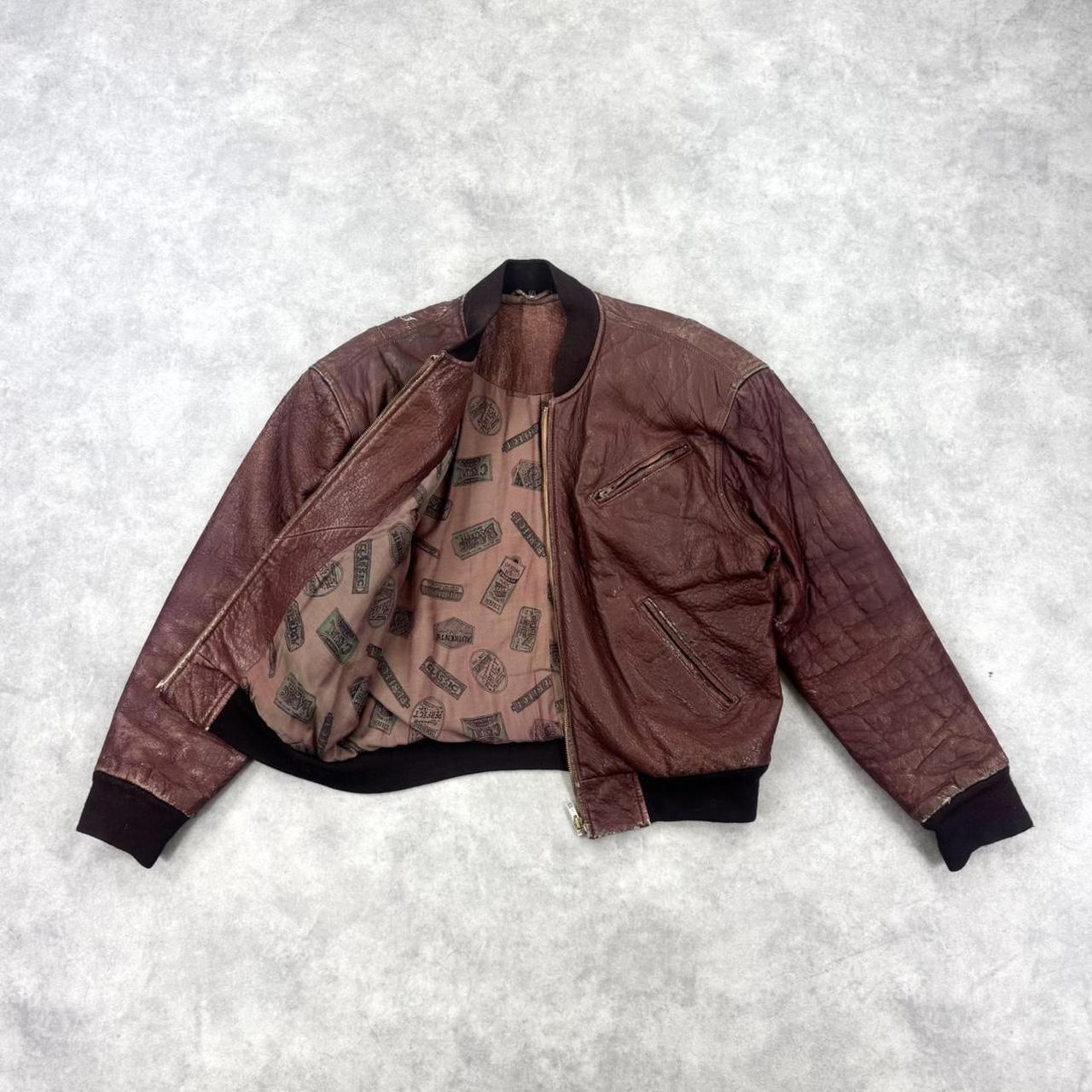 Vintage 80s leather bomber jacket