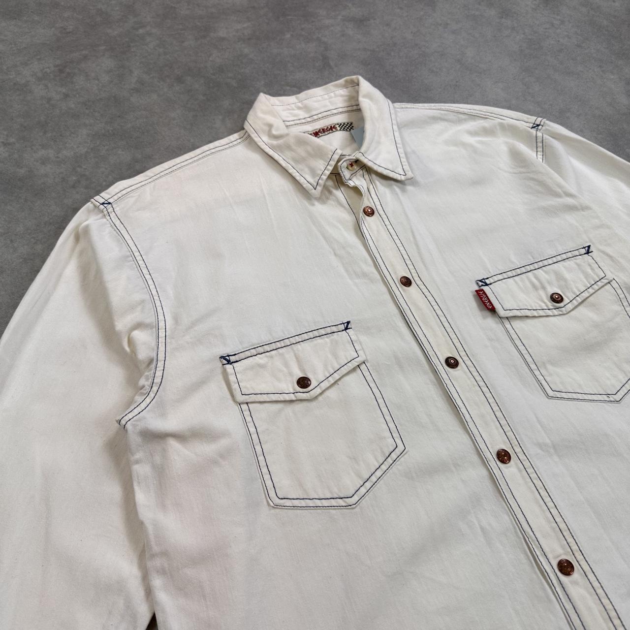 Levi's white denim button up shirt