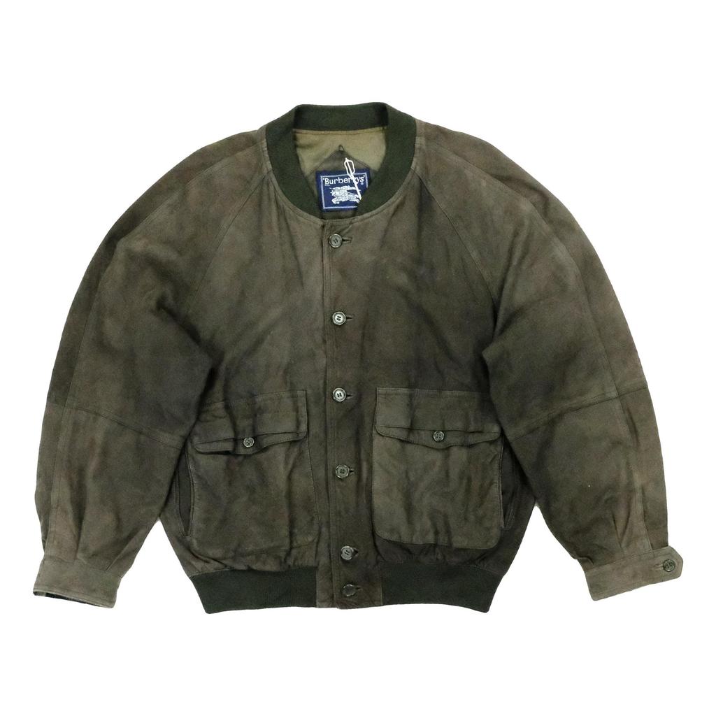 Vintage Burberry Suede Bomber Jacket