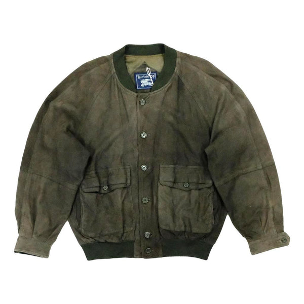 Vintage Burberry Suede Bomber Jacket