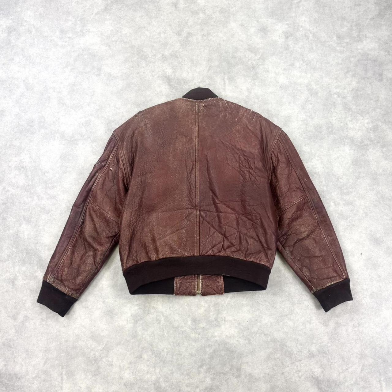 Vintage 80s leather bomber jacket