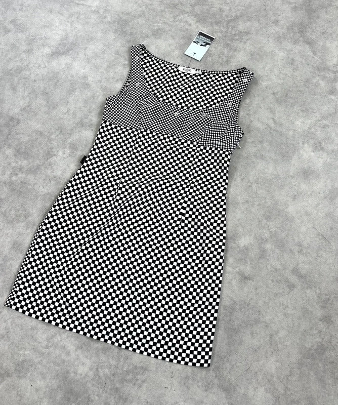 Vintage Moschino check board print dress