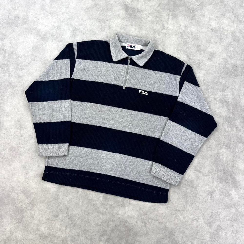 Vintage FILA striped Q zip jumper