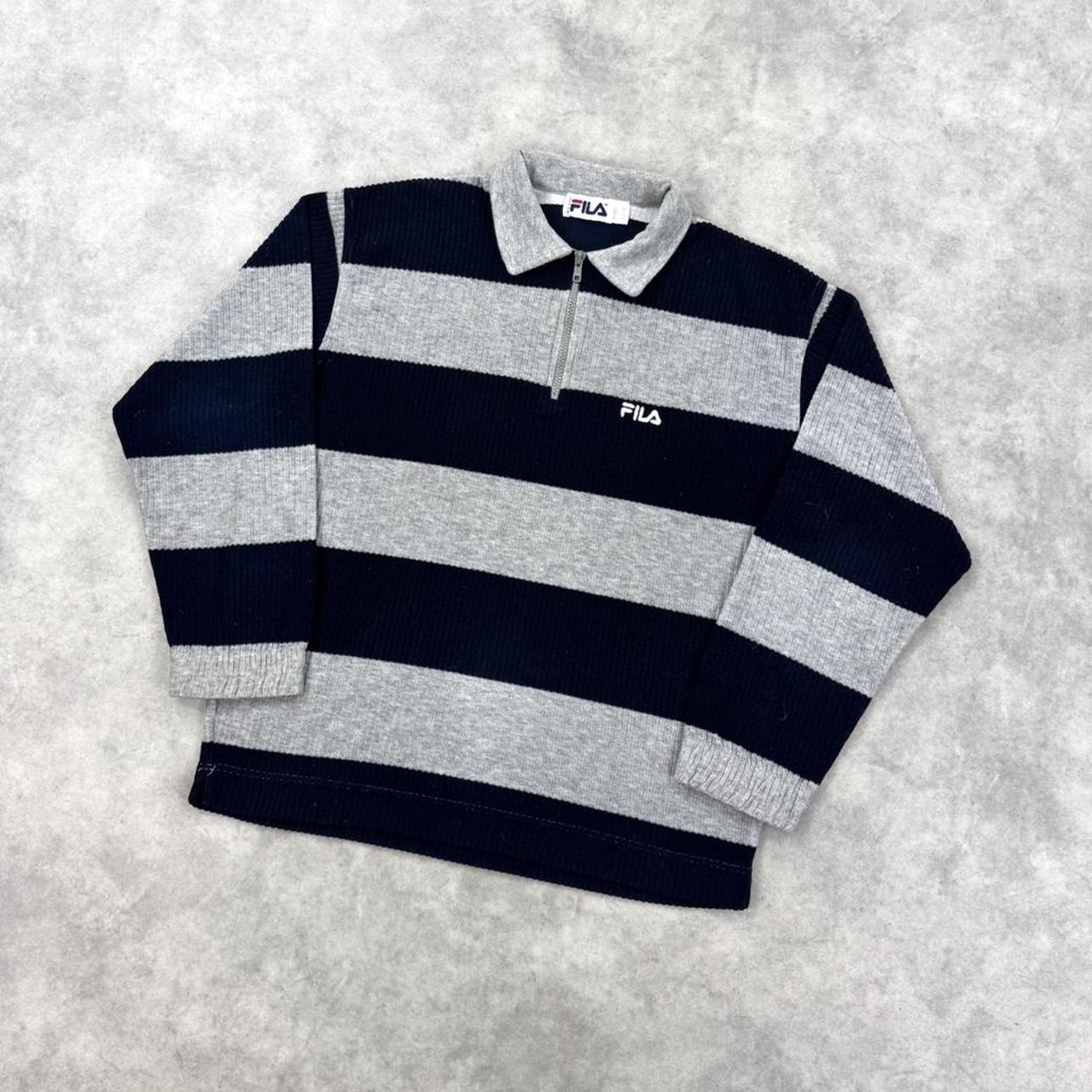 Vintage FILA striped Q zip jumper