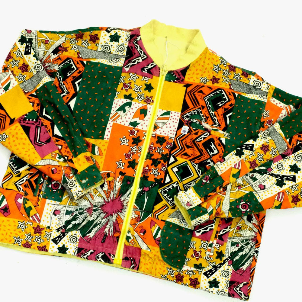 1970s print bomber jacket