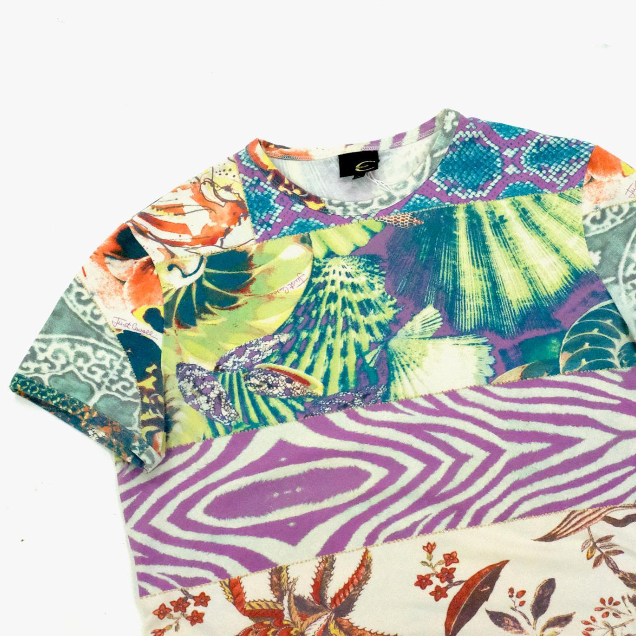 Just Cavalli tropical print t-shirt with glitter detailing