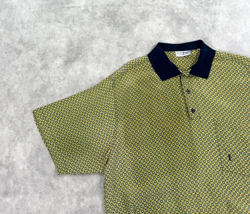 Vintage Yves Saint Laurent print silk polo shirt