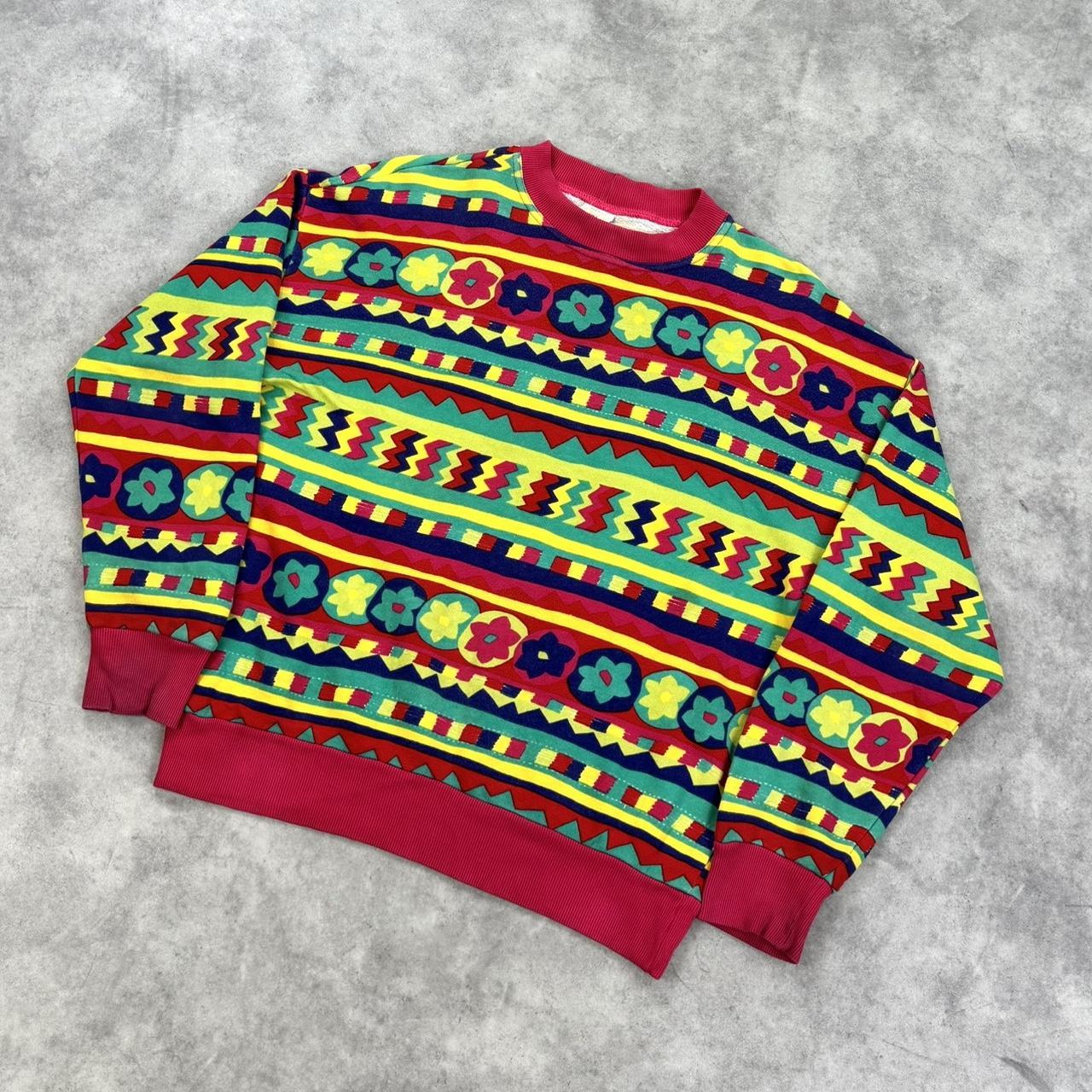 Vintage Benetton abstract print jumper